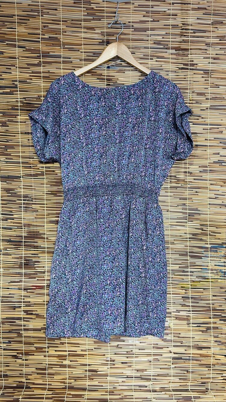 Nicole Miller XL Open Back Elastic Waist with Pockets Dress Multi Color